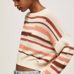 Pepe Jeans raidallinen printti puuvillapusero naiset multi TB00236