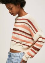 Pepe Jeans raidallinen printti puuvillapusero naiset multi TB00236