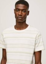Pepe Jeans raidallinen printti t-paita miehet luonnonvalkoinen TB00994 - Image 3