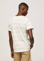 Pepe Jeans raidallinen printti t-paita miehet luonnonvalkoinen TB00994 - Image 4