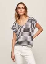 Pepe Jeans raidallinen printti t-paita naiset dulwich TB00458
