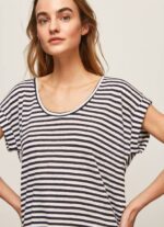 Pepe Jeans raidallinen printti t-paita naiset dulwich TB00458 - Image 3