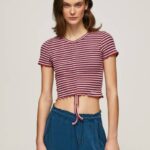 Pepe Jeans raidallinen printti t-paita naiset multi TB00442
