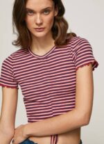 Pepe Jeans raidallinen printti t-paita naiset multi TB00442 - Image 3
