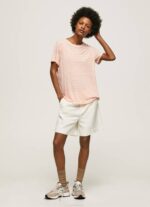 Pepe Jeans raidallinen printti t-paita naiset persikka TB00386 - Image 2