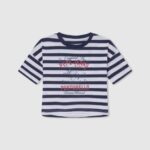 Pepe Jeans raidallinen printti t-paita tyttö valtameri TB001467
