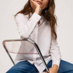 Pepe Jeans raidallinen puuvillavoile paita naiset pehmeä pinkki TB00323