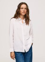 Pepe Jeans raidallinen puuvillavoile paita naiset pehmeä pinkki TB00323 - Image 3