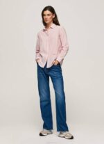 Pepe Jeans raidallinen puuvillavoile paita naiset studio punainen TB00348 - Image 2