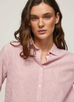 Pepe Jeans raidallinen puuvillavoile paita naiset studio punainen TB00348 - Image 3