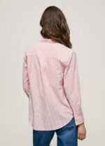 Pepe Jeans raidallinen puuvillavoile paita naiset studio punainen TB00348 - Image 4
