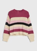 Pepe Jeans raidallinen pyöreäpääntie jersey naiset tumma poskipuna TB00262 - Image 5