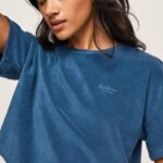 Pepe Jeans rajattu istuvuus sametti t-paita naiset jarman TB00461