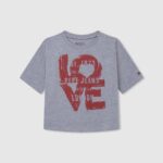 Pepe Jeans rakkausprintti t-paita tyttö harmaa marli TB001445