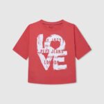 Pepe Jeans rakkausprintti t-paita tyttö studio punainen TB001444