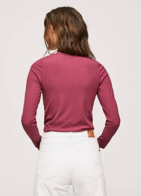 Pepe Jeans resori pitkähihainen t-paita naiset tumma poskipuna TB00393 - Image 3