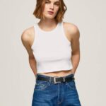 Pepe Jeans resorihihainen hihainen t-paita naiset valkoinen TB00423
