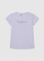 Pepe Jeans resoripaita brodeeratulla logolla tyttö valkoinen TB001459 - Image 3