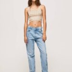 Pepe Jeans Robyn korkeavyötäröiset tavalliset farkut naiset denim TB0016