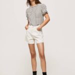 Pepe Jeans röyhelöhihainen raidallinen t-paita naiset musta TB00391