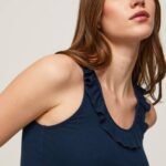 Pepe Jeans röyhelöinen kaula-aukkoinen t-paita naiset dulwich TB00441