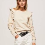 Pepe Jeans röyhelöinen puuvillapusero naiset harrastaja TB00284
