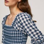 Pepe Jeans ruudullinen painatus rajattu istuvuus toppi naiset multi TB00370