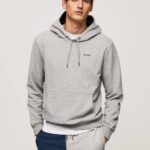 Pepe Jeans säädettävä puuvillahuppari miehet harmaa marli TB00896
