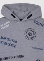 Pepe Jeans säädettävä puuvillahuppari poika harmaa marli TB001587 - Image 3