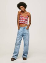 Pepe Jeans siksakprintti toppi naiset studio punainen TB00226 - Image 2