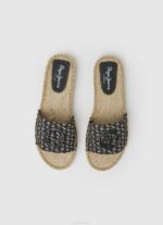Pepe Jeans siva jacquard juuttisandaalit naiset musta TB00683 - Image 2