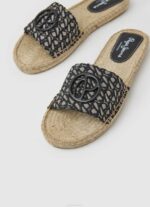 Pepe Jeans siva jacquard juuttisandaalit naiset musta TB00683 - Image 3