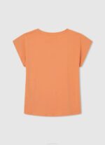 Pepe Jeans strassilogoinen puuvillainen t-paita tyttö persikka TB001451 - Image 2