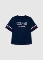Pepe Jeans strassilogoinen puuvillainen t-paita tyttö persikka TB001451 - Image 5