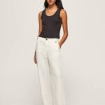 Pepe Jeans suorat housut joustavaa kangasta naiset mousse TB00311