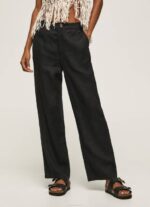 Pepe Jeans suorat housut joustavaa kangasta naiset musta TB00291 - Image 2