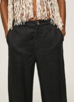 Pepe Jeans suorat housut joustavaa kangasta naiset musta TB00291 - Image 3