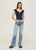 Pepe Jeans sweetheart-kaula-aukkoinen t-paita naiset dulwich TB00438 - Image 2