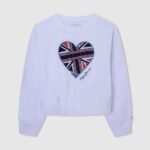 Pepe Jeans sydänprinttipusero tyttö valkoinen TB001411