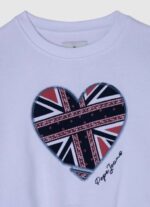 Pepe Jeans sydänprinttipusero tyttö valkoinen TB001411 - Image 3
