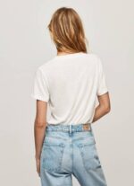 Pepe Jeans t-paita strassiprintillä logolla naiset valkoinen TB00451 - Image 4