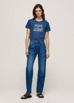 Pepe Jeans t-paita strassiprintillä logolla naiset valtameri TB00443 - Image 2