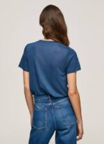 Pepe Jeans t-paita strassiprintillä logolla naiset valtameri TB00443 - Image 4