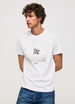 Pepe Jeans Union Jack flag puuvillainen t-paita miehet valkoinen TB00945