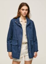 Pepe Jeans union jack print puuvillaparka naiset valtameri TB00127
