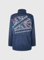 Pepe Jeans union jack print puuvillaparka naiset valtameri TB00127 - Image 5