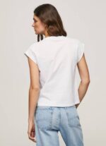 Pepe Jeans Union Jack -printti t-paita naiset valkoinen TB00415 - Image 4