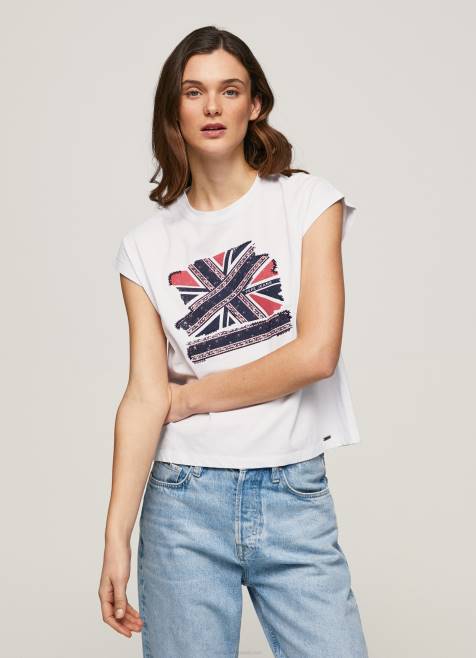 pepe_jeans_union_jack_printti_t_paita_naiset_valkoinen_tb00415.jpg Pepe Jeans Union Jack -printti t-paita naiset valkoinen TB00415 - Image 1