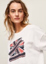 Pepe Jeans Union Jack -puuvillapusero naiset valkoinen TB00266 - Image 3