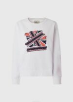 Pepe Jeans Union Jack -puuvillapusero naiset valkoinen TB00266 - Image 5